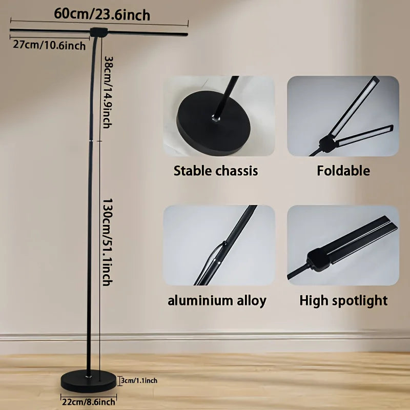 Modern LED Floor Lamp 3 Color Modes 10 Brightness Adjustable Flexible Gooseneck USB Standing Lamp for Living Room Reading Study Workbench