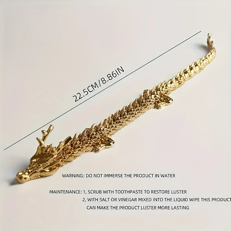 Modern Luxury Golden Dragon Alloy Sculpture Tabletop Ornament for Home Decor