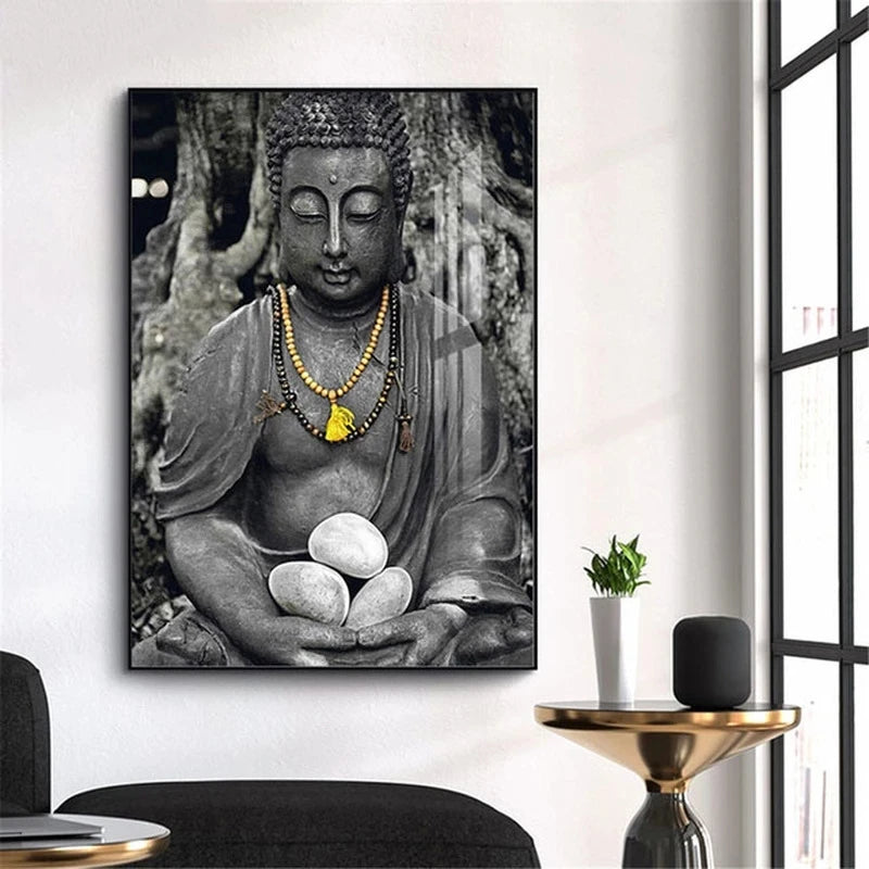 Modern Buddha Canvas Painting Poster for Home Decor