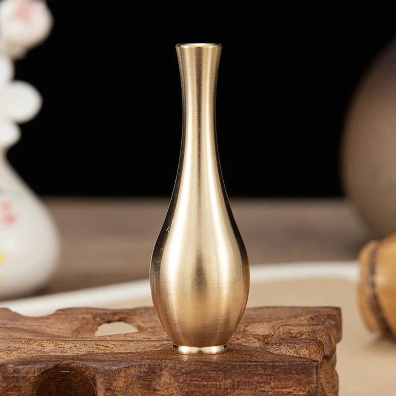 Nordic Mini Pure Copper Flower Vase for Tabletop Decor