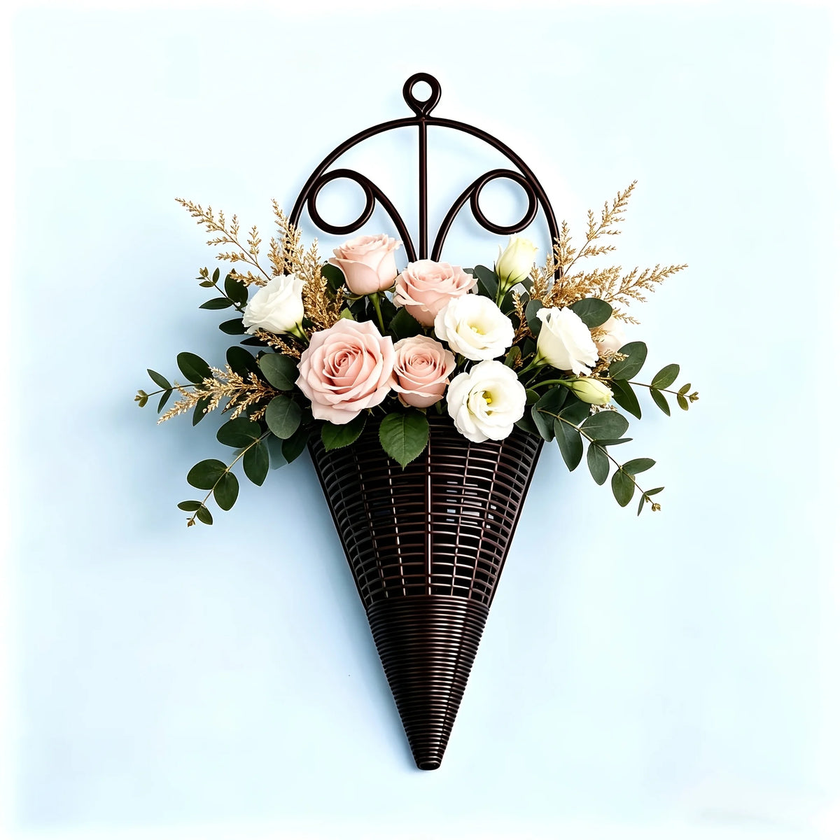 Modern Wall Hanging Flower Basket Planter Rack for Home Decor
