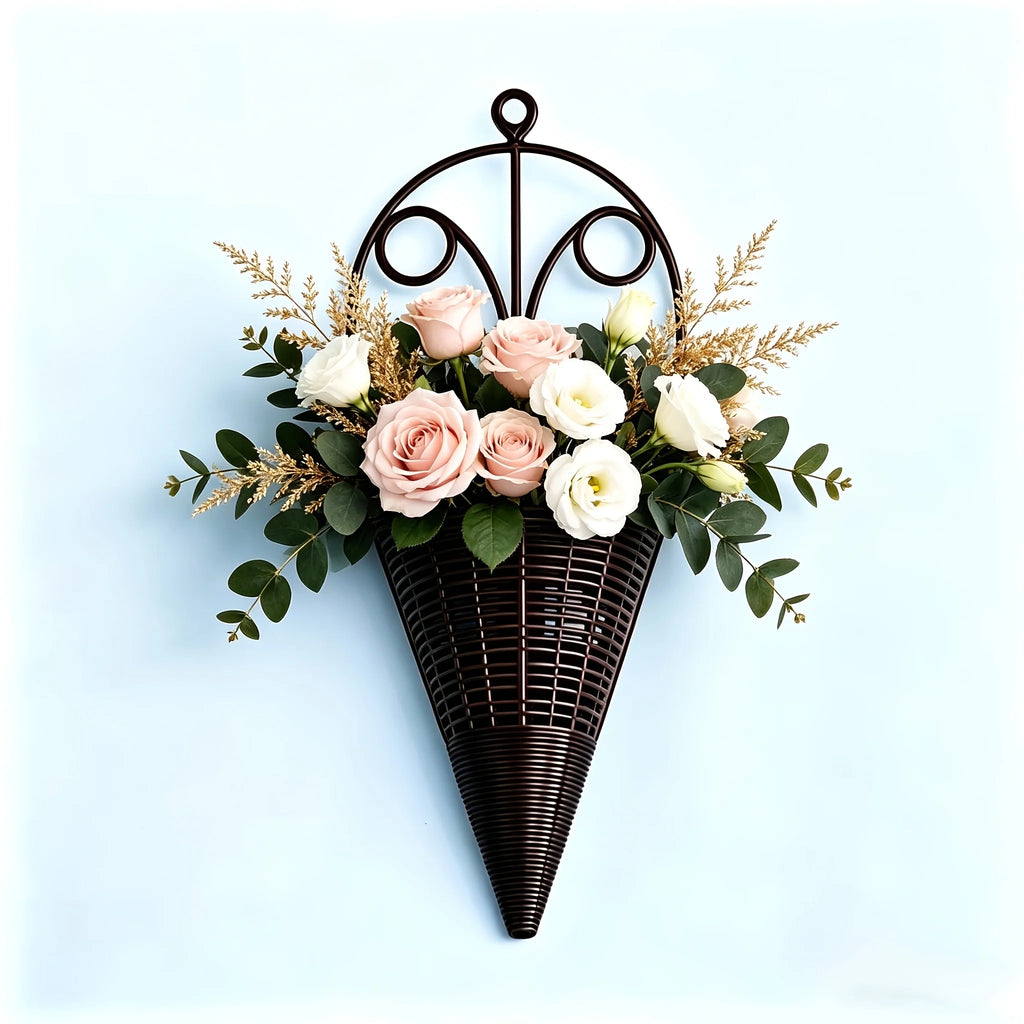 Modern Wall Hanging Flower Basket Planter Rack for Home Decor