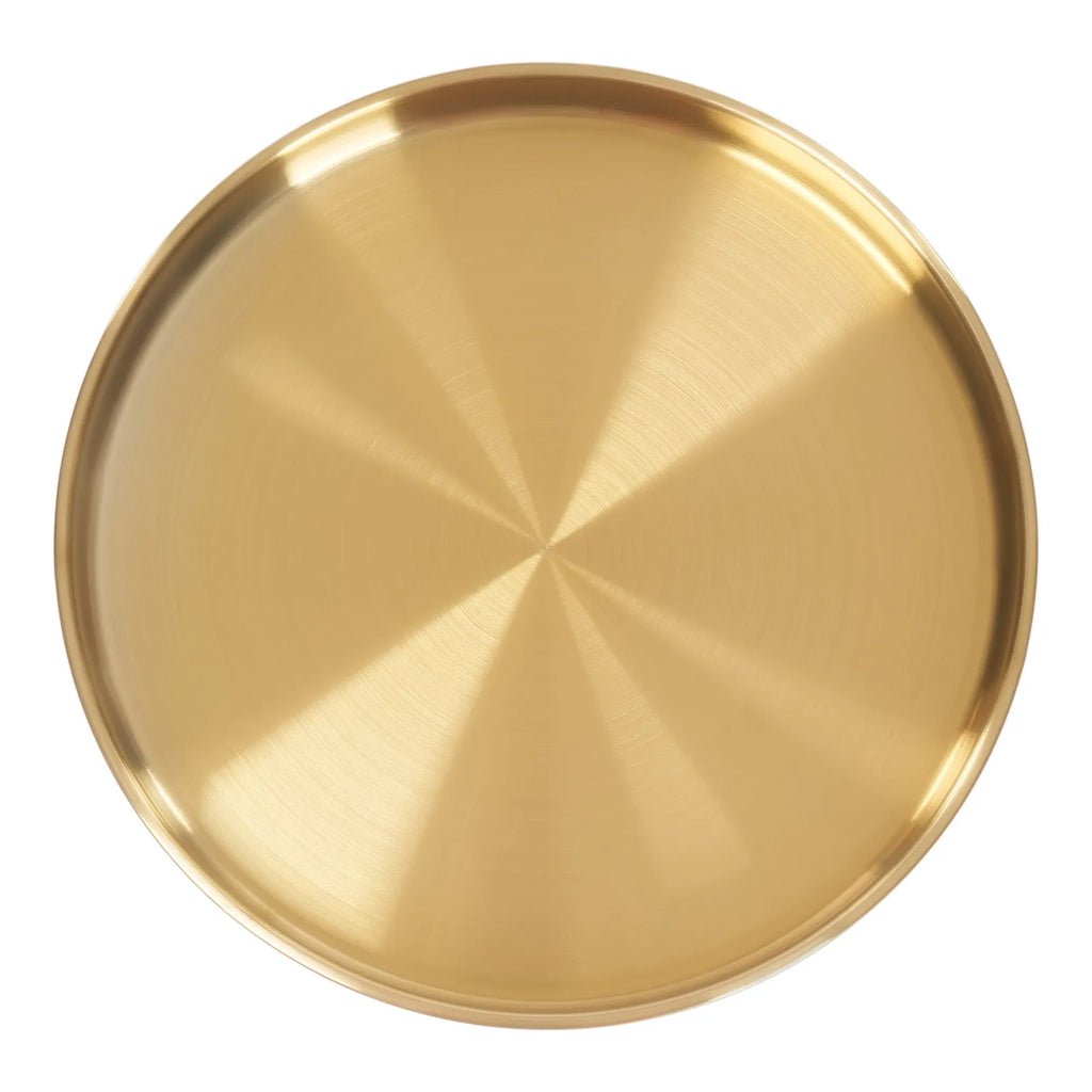 Modern Gold Stainless Steel Round Serving Tray Set for Tabletop Decor