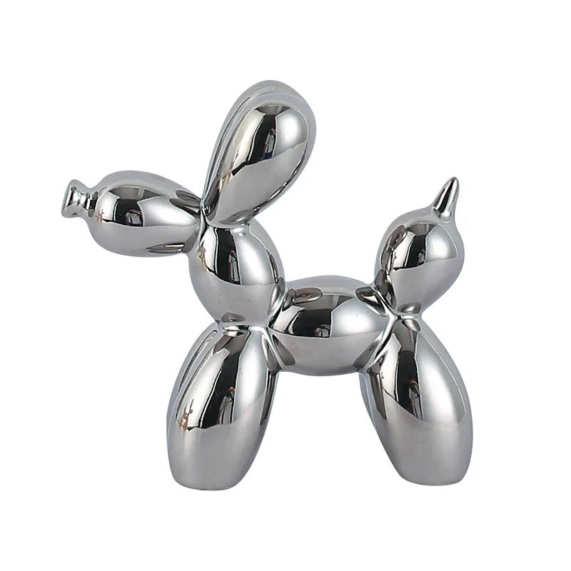 Modern Luxury Ceramic Balloon Dog Sculpture Tabletop Ornament for Home Decor