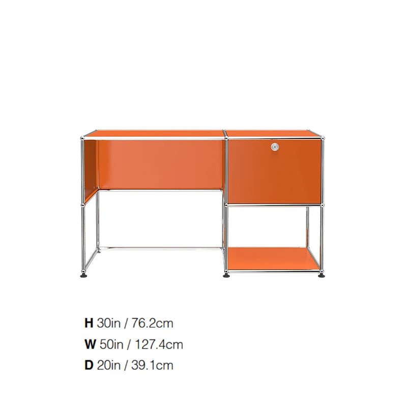 Modern Modular Metal Standing Desk with Storage Cabinet Office Computer Table