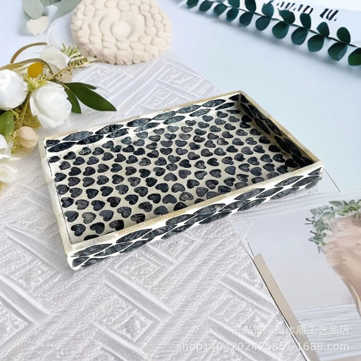 Nordic Colorful Shell Wooden Fruit Plate Jewelry Tray Home Decor
