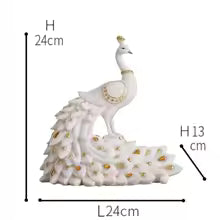 Vintage Sandstone Peacock Sculpture Tabletop Figurine for Home Decor