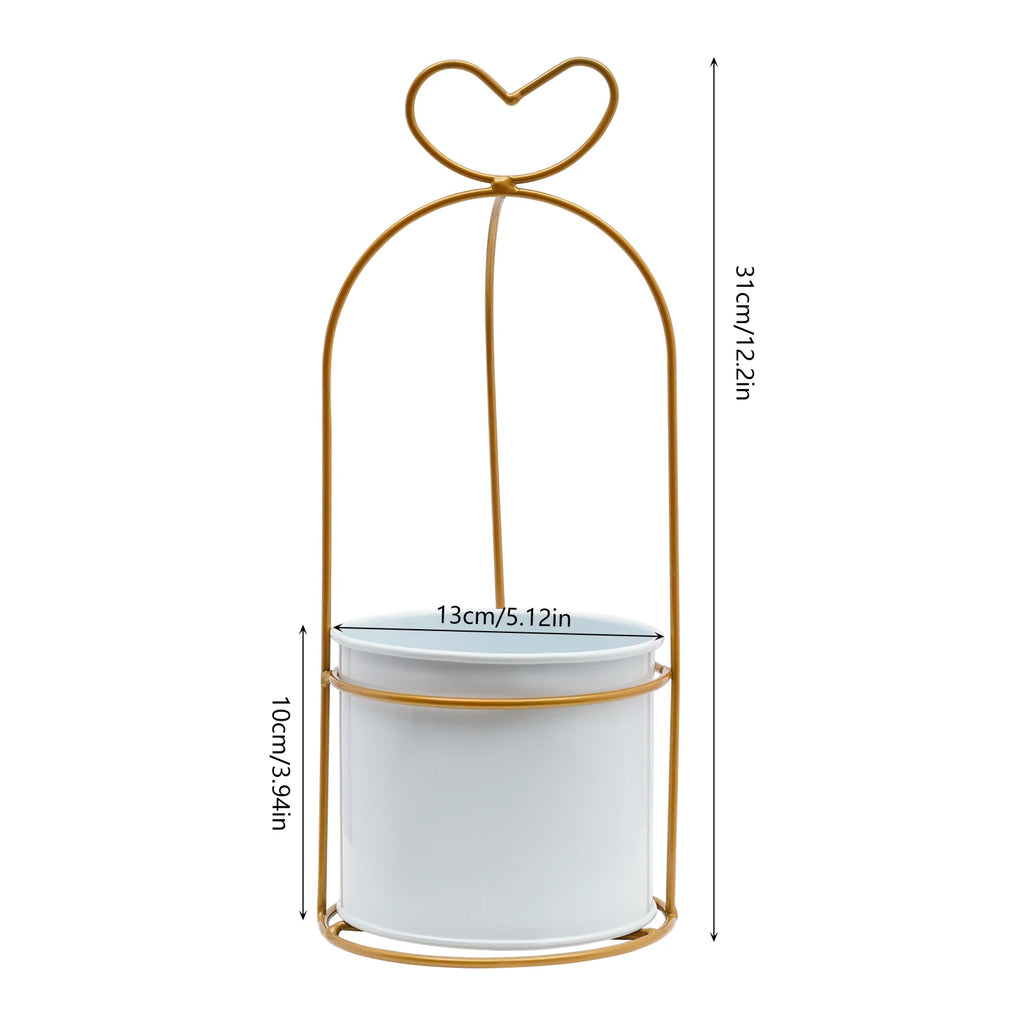 Modern Geometric Metal Frame Flower Vase Set for Tabletop Decor