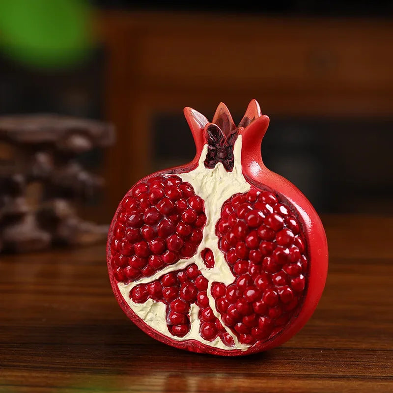 Creative Lucky Charm Resin Pomegranate Statue Tabletop Ornament for Home Decor