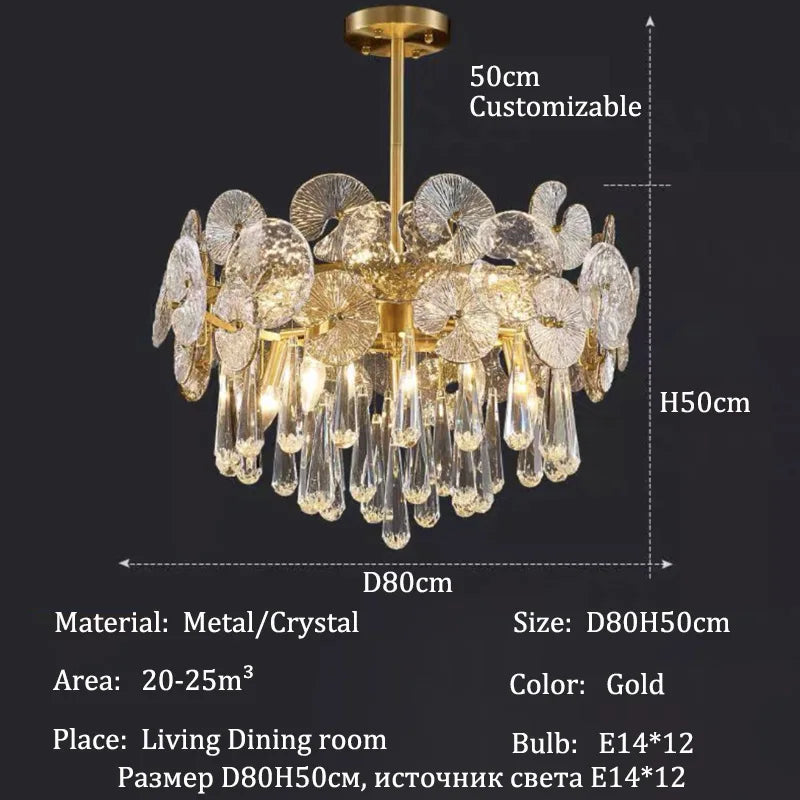 Modern Crystal LED Pendant Chandelier for Living Room Dining Room