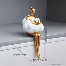 Modern Resin Cloud Girl Sculpture Tabletop Ornament for Home Decor
