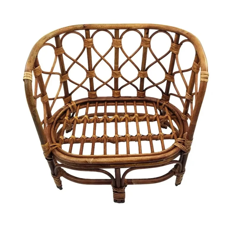Vintage Natural Rattan Woven Pose Bed Tabletop Ornament for Home Decor