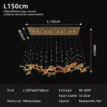 Modern Maple Leaf Glass LED Pendant Light Kitchen Island Dining Table Chandelier