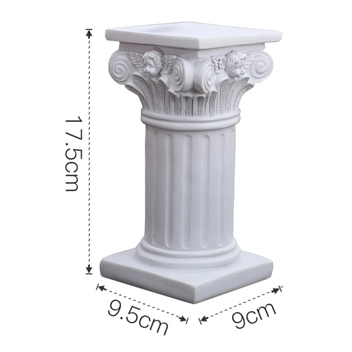 Classic White Roman Pillar Resin Statue Tabletop Ornament for Home Decor