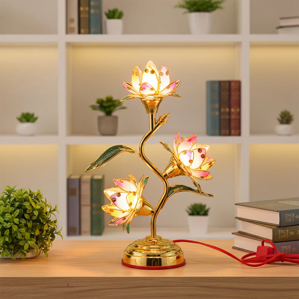 Ambient Light Plug-In Electric Lotus Lantern Color-Changing LED Table Lamp