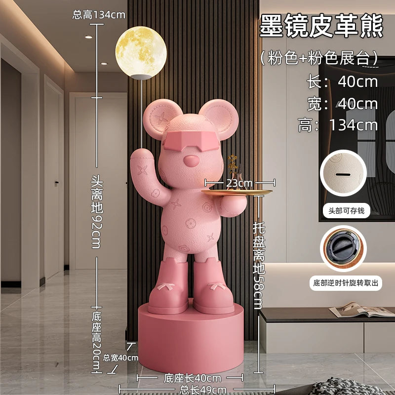Nordic Resin Bear Floor Statue Figurine for Living Room Decor