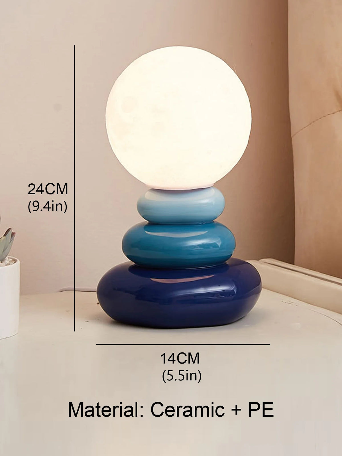 Modern Glossy Resin Table Lamp Dimmable for Living Room Bedroom Hotel Villa