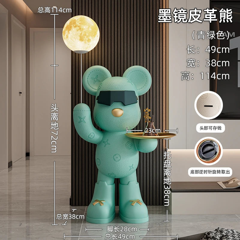 Nordic Resin Bear Floor Statue Figurine for Living Room Decor
