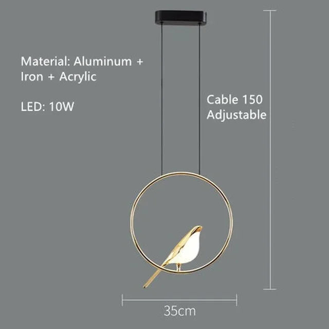 Nordic Magpie Bird Modern LED Lamp Dimmable Remote Control
