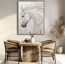 Minimalist White Horse Canvas Painting Poster for Home Decor
