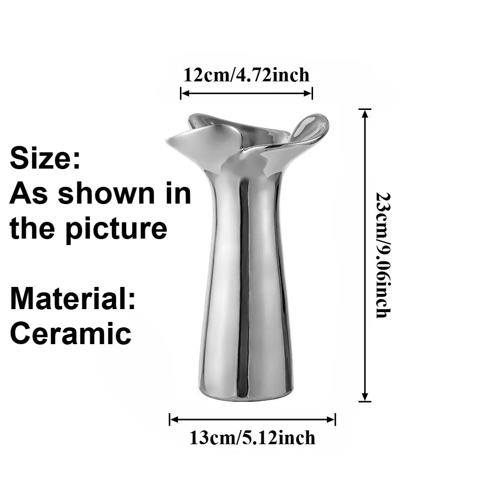 Modern Minimalist Ceramic Flower Vase Tabletop Ornament for Home Decor