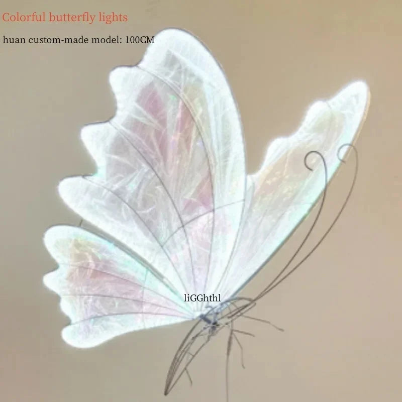 Romantic Butterfly LED Lace Chandelier for Wedding Party Stage Decoration