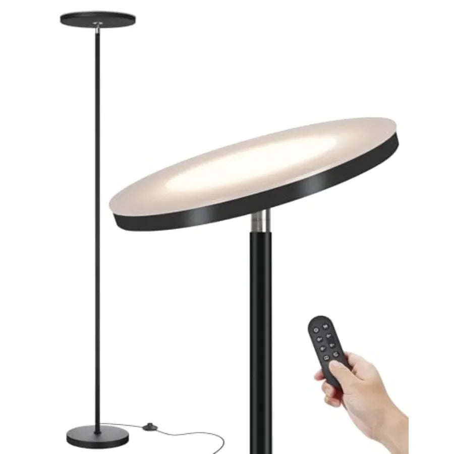 Modern LED Torchiere Floor Lamp with Remote for Living Room