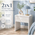 Modern 53 cm 2-in-1 Storage Stool Nightstand Bedside Table End Table