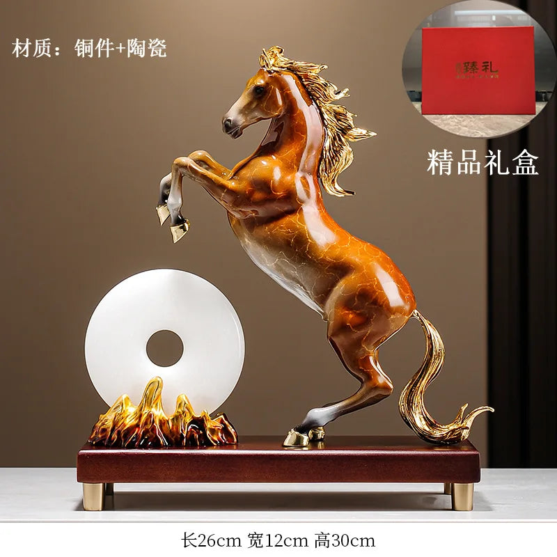 Horse Statue Ornament for Living Room Office Decor