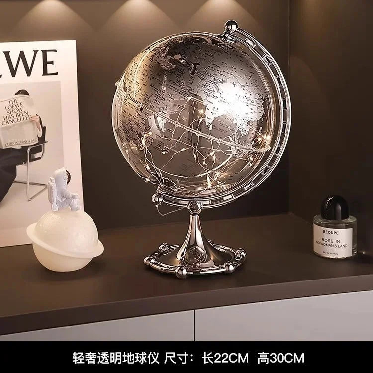 Modern Luxury Metal Globe Sailboat Statue Figurine for Tabletop Decor