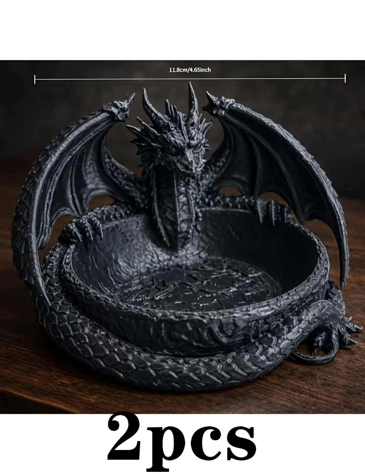 Gothic Fantasy Dragon Plastic Jewelry Tray Tabletop Ornament for Home Decor
