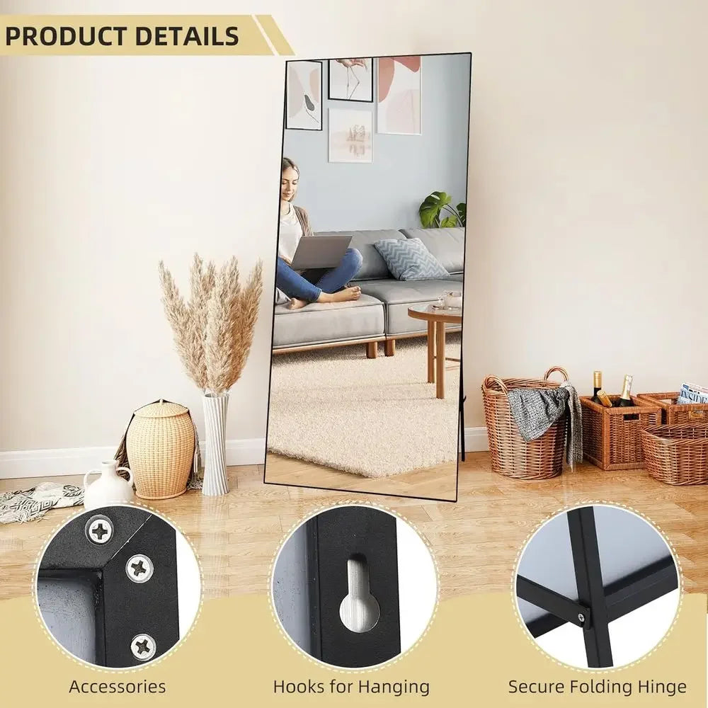 Modern Minimalist Full Length Floor Standing Mirror for Home Decor
