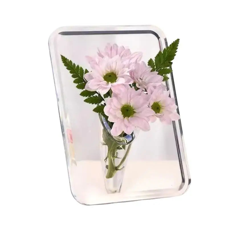 Modern Acrylic Photo Frame Flower Vase for Home Decor