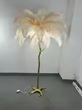 Modern LED Ostrich Feather Floor Lamp for Living Room Bedroom