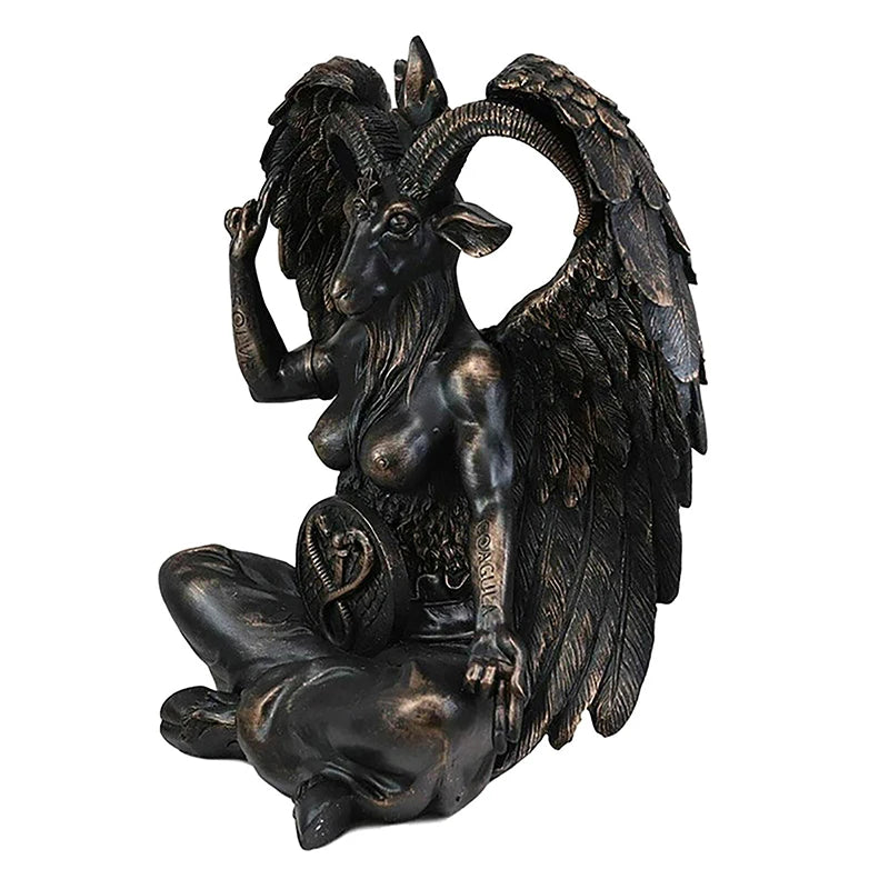 Vintage Resin Goat Baphomet Statue Wall Decor Plaque for Home Decor
