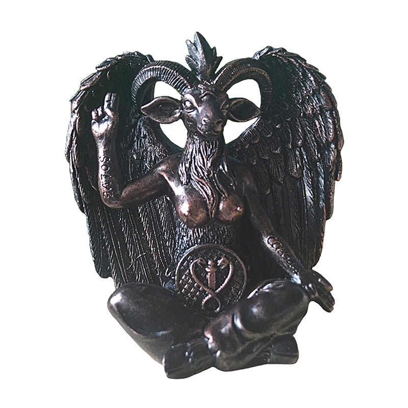 Vintage Resin Goat Baphomet Statue Wall Decor Plaque for Home Decor