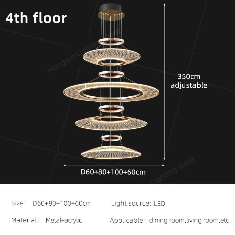 Modern Acrylic Pendant Light for Living Room Dining Table Chandelier LED Hanging Lamp Home Decor Easy Installation