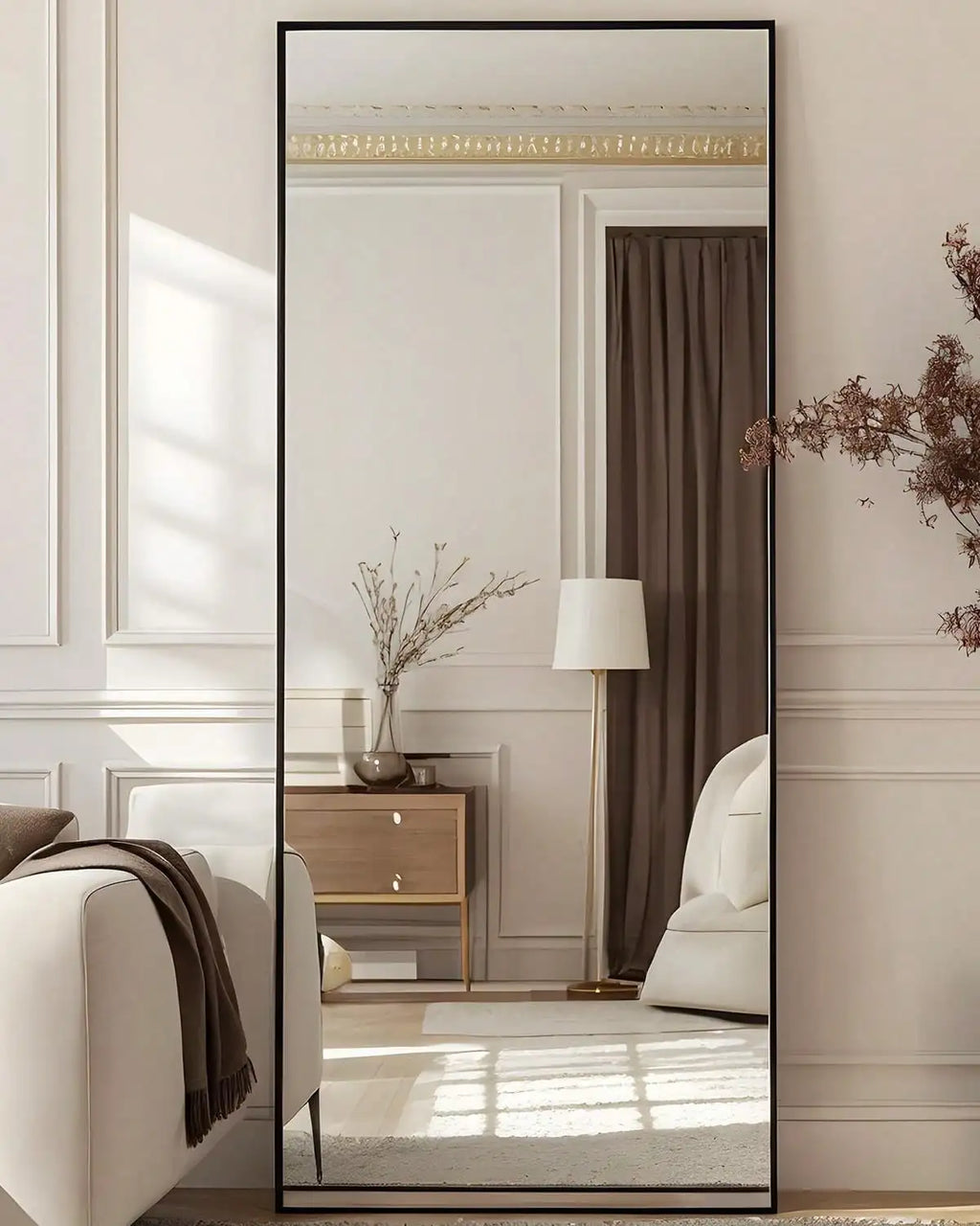 Modern Minimalist Full Length Floor Standing Mirror for Home Decor