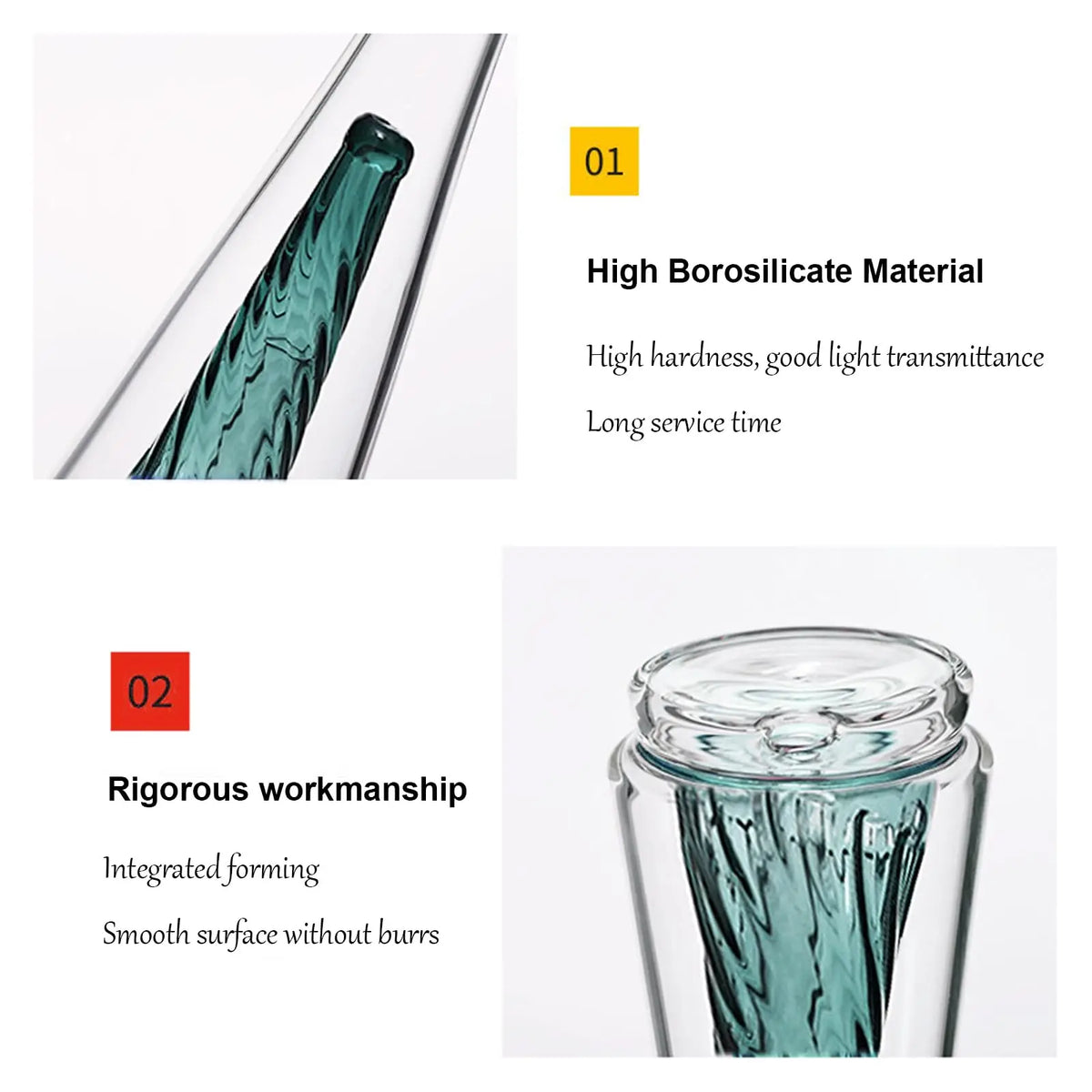 Modern Crystal Glass Flower Vase Tabletop Ornament for Home Decor