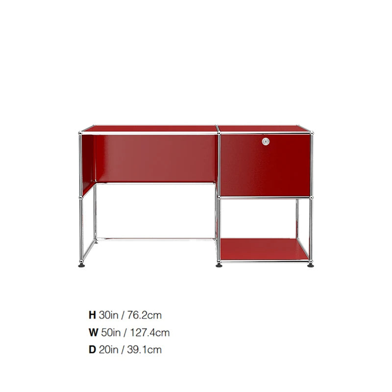 Modern Modular Metal Standing Desk with Storage Cabinet Office Computer Table