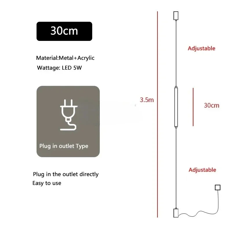 Italian Minimalist Hotel Decor Floor Lamp Designer Background Wall Bedroom Headboard Line Ceiling Light Home Chandelier