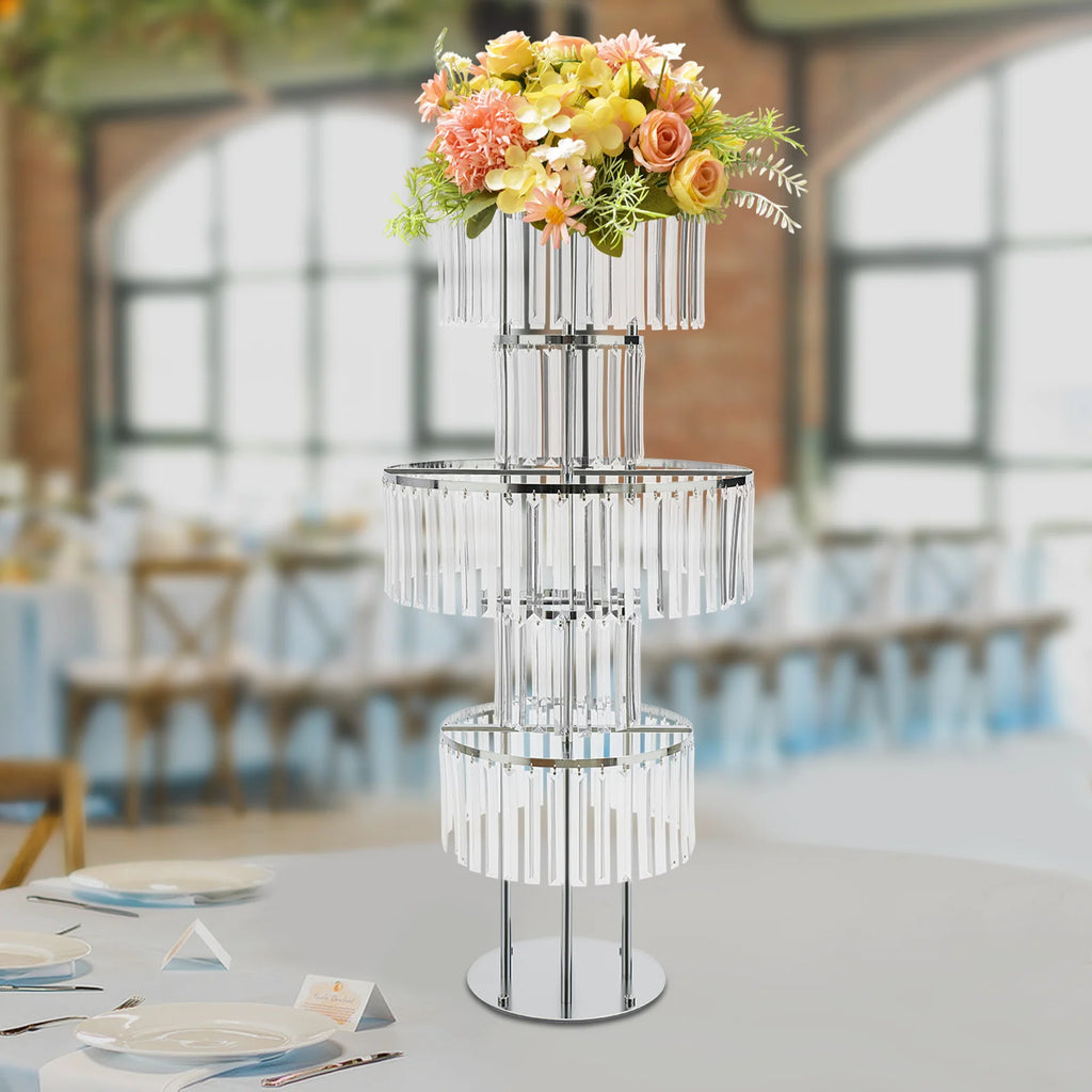 Modern Luxury 5-Tier Acrylic Flower Stand Tabletop Ornament for Wedding Decor