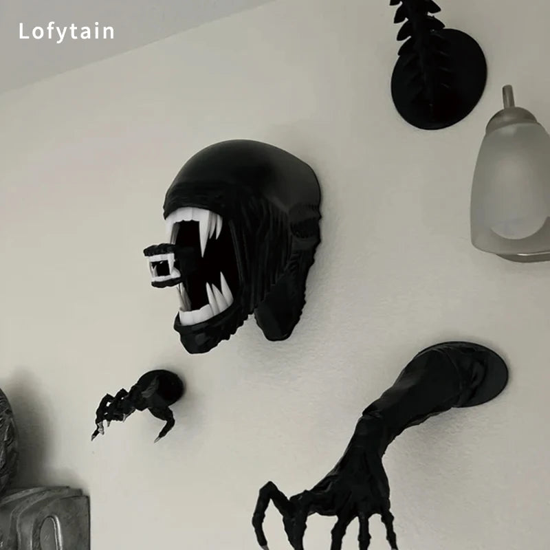 Modern Horror Sci-Fi Alien Wall Sculpture for Living Room Decor