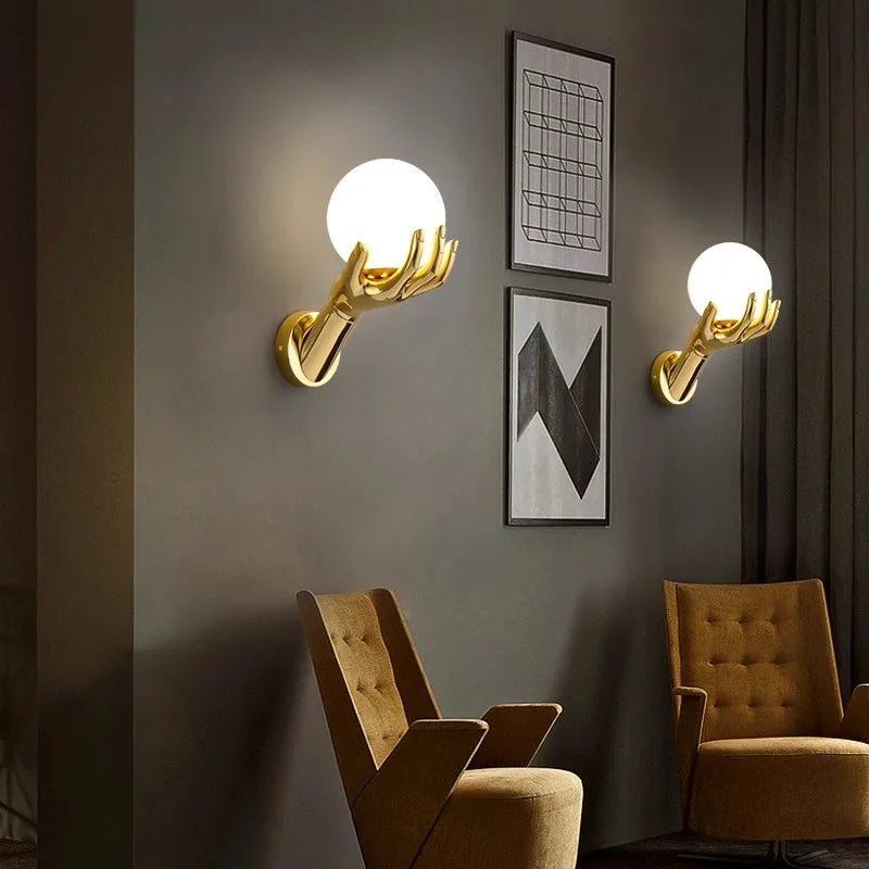 Modern Resin Glass LED Wall Lamp Indoor Decorative Lighting Living Room Study Corridor Bedside