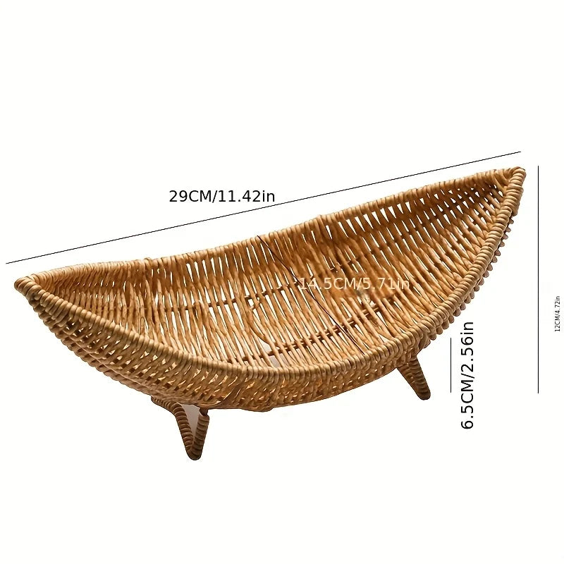 Nordic Woven Plastic Storage Basket for Tabletop Decor