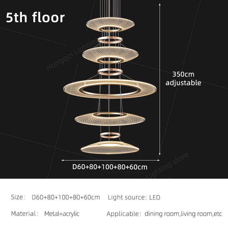 Modern Acrylic Pendant Light for Living Room Dining Table Chandelier LED Hanging Lamp Home Decor Easy Installation