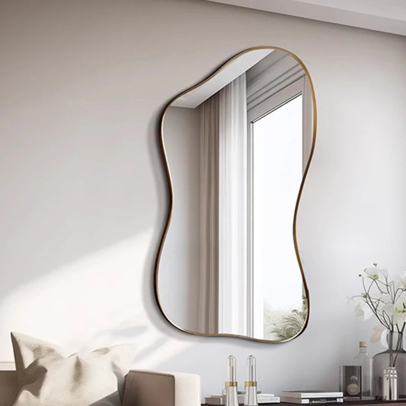 Modern Luxury Irregular Full Body Standing Floor Mirror for Living Room