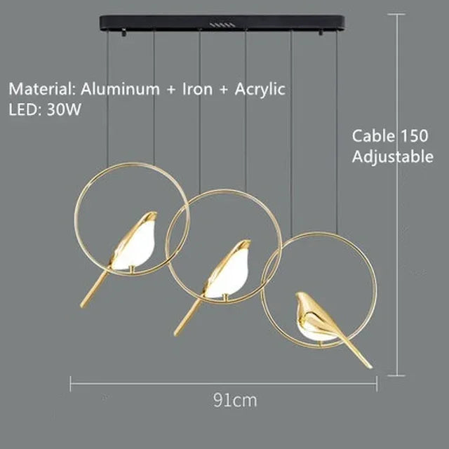 Nordic Magpie Bird Modern LED Lamp Dimmable Remote Control