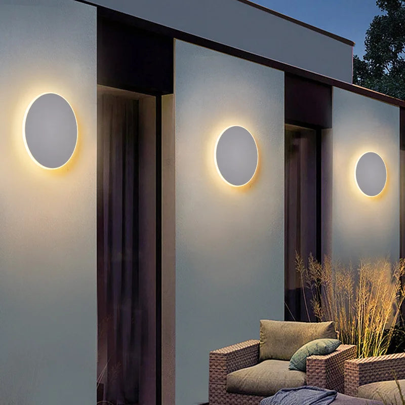 Round LED Wall Light IP65 Waterproof Outdoor Corridor Entrance Porch Bedroom Exterior Decoration Lighting
