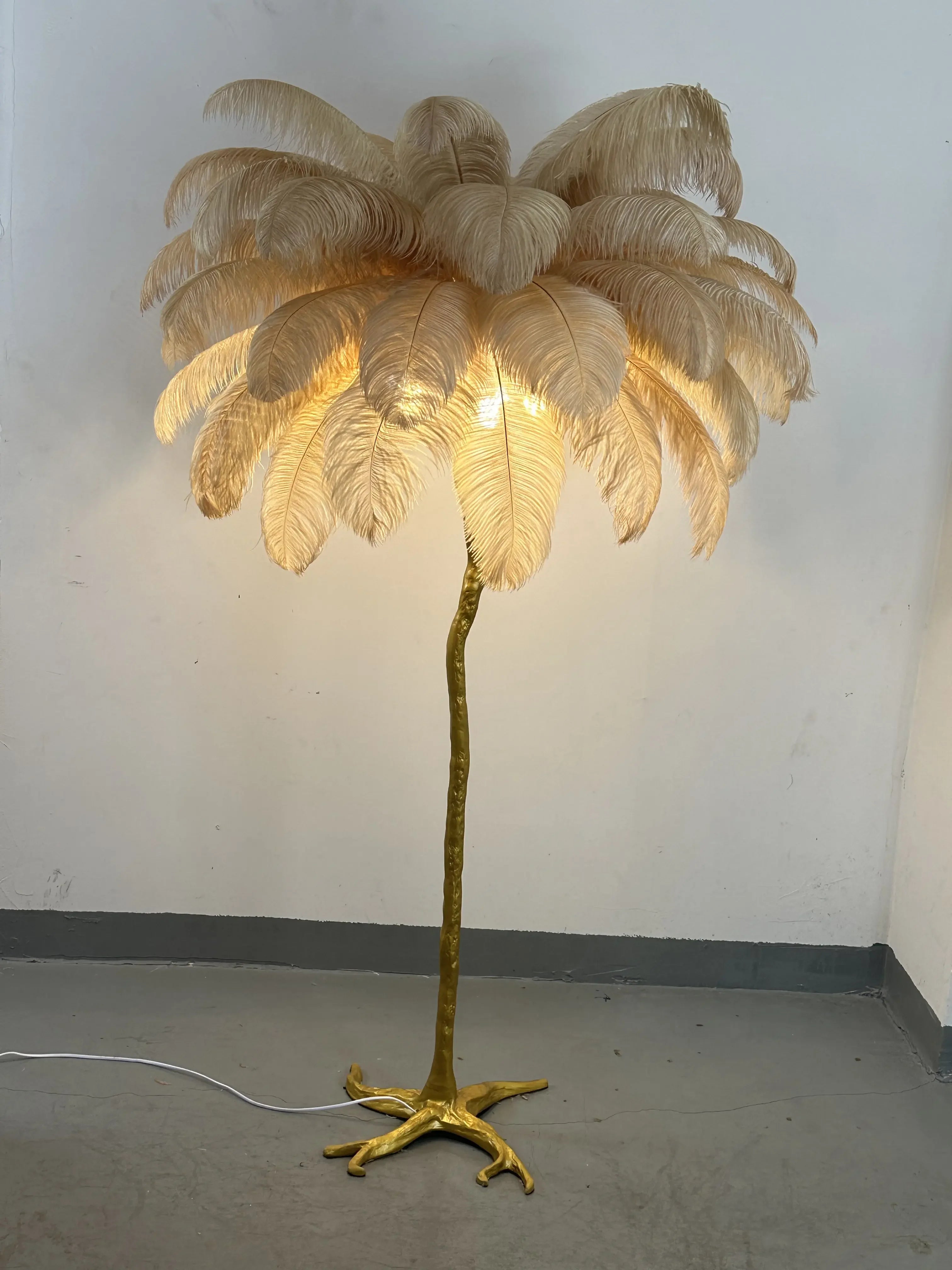 Modern LED Ostrich Feather Floor Lamp for Living Room Bedroom